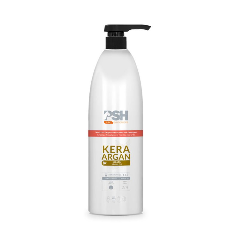 Шампунь-концентрат Kera Argan Shampoo PSH 1 л з кератином і аргановою олією для сухої та пошкодженої шерсті собак